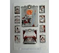 SIKH POSTER - GURU GRANTH SAHIB JI & 10 GURUS - IN A SILVER RIM MD