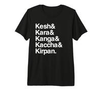 Sikh - The 5 Ks - Kara, KESH, KIRPAN, KACCHA, Kanga Premium T-Shirt