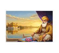 Sikhism's First Guru, Nanak Dev. Canvas Poster Bedroom Decor Landscape Office Room Decor Gift 16x24inch(40x60cm)