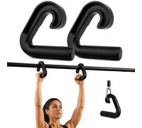 SiKiWagz Neutral Grip Handles for Pull Up, 2-Pack Ergonomic Gym Hooks for Barbell Rows and Deadlifts, Heavy Duty Non-Slip Resistance Band Handles for Home Gym and Strength Training