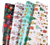 Sikiweiter Nutcracker Wrapping Paper - 12 Sheets Nutcracker Christmas Wrapping Paper for Boys Girls Men Women, 19.7 x 27.6 Inches Per Sheet