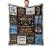 SIKLTY Bonus Dad Gifts Throw Blanket 60" x 50", Step Dad Birthday Gift from Daughter, Presents for Stepdad/Stepped Up Dads/Stepfather from Son
