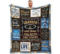 SIKLTY Grandpa Gifts Throw Blanket 60" x 50", Birthday Gifts for Grandpa from Grandchildren, Grandpa Gifts from Granddaughter, Best Gift for Grandfather from Grandkids, Grandpa Gift Ideas