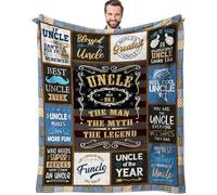 SIKLTY Uncle Throw Blanket 60" x 50" - Birthday Gift for Best Uncle Ever From Niece and Nephews
