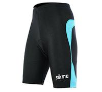 Sikma Ladies Womens Cycling Shorts Padded Leggings Cool Max Anti Bac Pad 2020 (Black/Cyan, L)