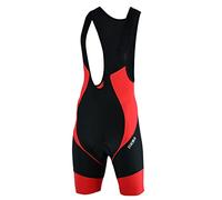 Sikma Mens Cycling Bib Shorts Anti Bac Coolmax Padded Bicycling Tight Shorts (Black/Red, Medium)