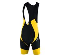 Sikma Mens Cycling Bib Shorts Anti Bac Coolmax Padded Bicycling Tight Shorts (Black/Yellow, Medium)