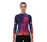 Sikma Women’s Cycling Winter Jersey Full Sleeve with Back Pockets Roubaix Jersey Hi Viz Reflection, Breathable Full Zip Top for Outdoor Sports (UK, Alpha, M, Regular, Regular, Medium, Red/Navy)