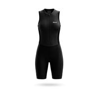 Sikma Women's Aero Cycling Skinsuit One Piece Bike Racing Suit with Padded Shorts Breathable Quick Dry Triathlon Road Bodysuit (Black, XL)