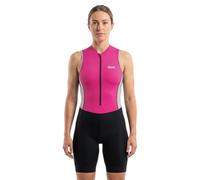 Sikma Women's Aero Cycling Skinsuit One Piece Bike Racing Suit with Padded Shorts Breathable Quick Dry Triathlon Road Bodysuit (Pink, L)