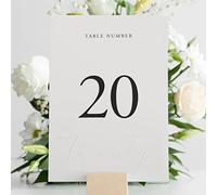 Siko Table Numbers 1-20 - Double Sided Wedding Table Numbers with Embossed Details - 4x6 inches, Self-Standing Table Numbers for Wedding Reception - Perfect for Wedding & Special Events