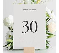 Siko Table Numbers 1-30 - Double Sided Wedding Table Numbers with Embossed Details - 4x6 inches, Self-Standing Table Numbers for Wedding Reception - Perfect for Wedding & Special Events
