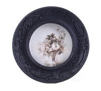 SIKOO 3x3 Small Vintage Picture Frames Antique Black Round Picture Frame Tabletop and Wall Mount Display Vintage Wall Decor Retro Gothic Home Decor