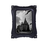 SIKOO Gothic 5x7 Picture Frame - Black Vintage Victorian Halloween Decor, Wall Mount & Tabletop