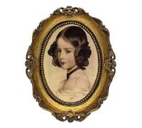 SIKOO Oval Picture Frame 2.5x3.5 Vintage Wallet Size Small Antique Mini Frames Tabletop and Wall Mount Display Vintage Wall Decor Bronze Gold