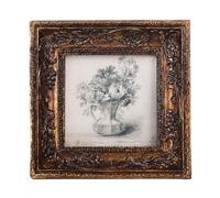 SIKOO Small Vintage 3×3 Picture Frame Antique Ornate Mini Photo Frame Table Top Display and Wall Hanging, Gold Frame Wall Art, Bronze Gold