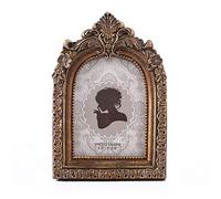 SIKOO Vintage Mini 2.5 × 3.5 Picture Frame Antique Small Ornate Table Top Wall Mounting Photo Frame with High Definition Glass Front for Home Decor, Photo Gallery, Art,Bronze Gold (2.5x3.5)