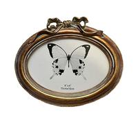 SIKOO Vintage Oval Photo Frame with Glass Top for Home Decor, Bronze Gold