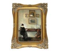 SIKOO Vintage Picture Frame with Glass Frame for Home Decor, Golden Bronze, 5x7