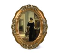 SIKOO Vintage Picture Frames 2.5x3.5 Small Antique Oval Picture Frame Tabletop and Wall Mount Vintage Mini Wall Decor Bronze Gold