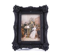 SIKOO Vintage Picture Frames 2.5x3.5 Wallet Size Mini Gothic & Victorian Frames Black Ornate Antique Home Decor Wall amd Tabletop Display