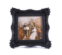 SIKOO Vintage Picture Frames 4x4 Black Antique Ornate Picture Frame Tabletop and Wall Mount Display Vintage Gothic Wall Decor Gallery Retro Home Decor