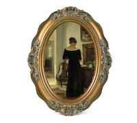SIKOO Vintage Picture Frames 4x6 Antique Oval Picture Frame Tabletop and Wall Mount Vintage Wall Decor Bronze Gold