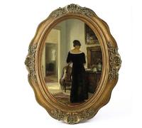 SIKOO Vintage Picture Frames 5x7 Oval Picture Frame Tabletop and Wall Mount Antique Photo Frame with High Definition Glass Front,Oval Wall Art, Bronze Gold