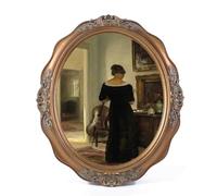 SIKOO Vintage Picture Frames 8x10 Antique Oval Picture Frame Tabletop and Wall Mount Vintage Mini Wall Decor Bronze Gold