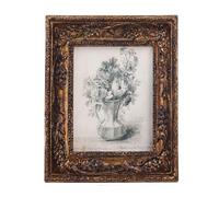 SIKOO Vintage Picture Frames - Small 2.5 x 3.5, Ornate Mini Photo Frame, Bronze Gold