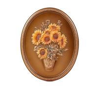 SIKOO Vintage Wall Sculptures Bronze Gold Sunflower Wall Art Hand Painted Ornate Wall Hanging Decoration Antique Pediment Wall Statue Ornament Decor Gallery for Kitchen Bedroom Living Room