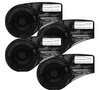 SIKOT Compatible Label Tape Replacememt for M21-750-499 Black on White 3/4" High Adhesion Nylon Cloth-16' Length-0.75" Width- 4 Pack