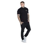 SikSilk Black Script Print Oversized Fashion T-Shirt (as8, Alpha, s, Regular, Regular, Oversize, Black)