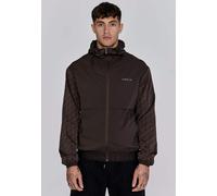 SikSilk Men's AOP Windbreaker Funnel Neck Contrast All Over Monogram Detail Brow