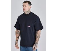 SikSilk Men's Black Neon Pink Oversized T-Shirt | Size: Small SikSilk Multicolor S