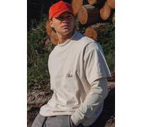 SikSilk Men's Crew Neck Short Sleeved Drop Shoulder Oversized T-Shirt Tee Ecru