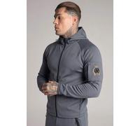 SikSilk Men's Cropped Full Zip Hoodie Blue