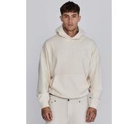 SikSilk Men's Ecru Applique Hoodie | Size: Large SikSilk Ecru L