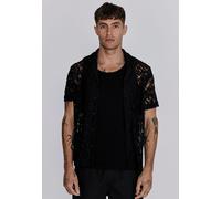 SikSilk Men's Ecru Lace Resort Shirt | Size: Medium SikSilk Ecru M