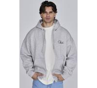 SikSilk Men's Essentials Full Zip Hoodie in Grey | Size: Large SikSilk Grey L