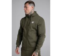 SikSilk Men's Essentials Full Zip Hoodie in Khaki | Size: Small SikSilk Khaki S