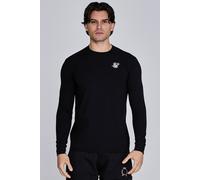 SikSilk Men's Essentials LS T-Shirt in Black | Size: Medium SikSilk Black M
