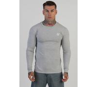 SikSilk Men's Essentials LS T-Shirt in Grey | Size: Small SikSilk Grey S