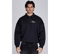 SikSilk Men's Essentials Polo Sweater in Black | Size: Medium SikSilk Black M