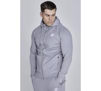 SikSilk Men's Essentials Poly Full Zip Hoodie in Grey | Size: Medium SikSilk Grey M