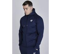 SikSilk Men's Essentials Poly Full Zip Hoodie in Navy | Size: Medium SikSilk Navy M