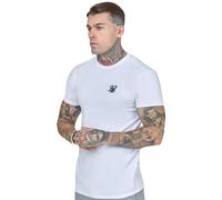 SikSilk Mens Essentials T-Shirt Short Sleeve Cotton White L