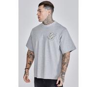 SikSilk Men's Grey Marl Logo T-Shirt | Size: Large SikSilk Grey L
