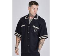 SikSilk Men's Knitted Shirt in Black | Size: Medium SikSilk Black M
