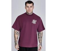 SikSilk Men's Logo T-Shirt in Burgundy | Size: Medium SikSilk Burgundy M